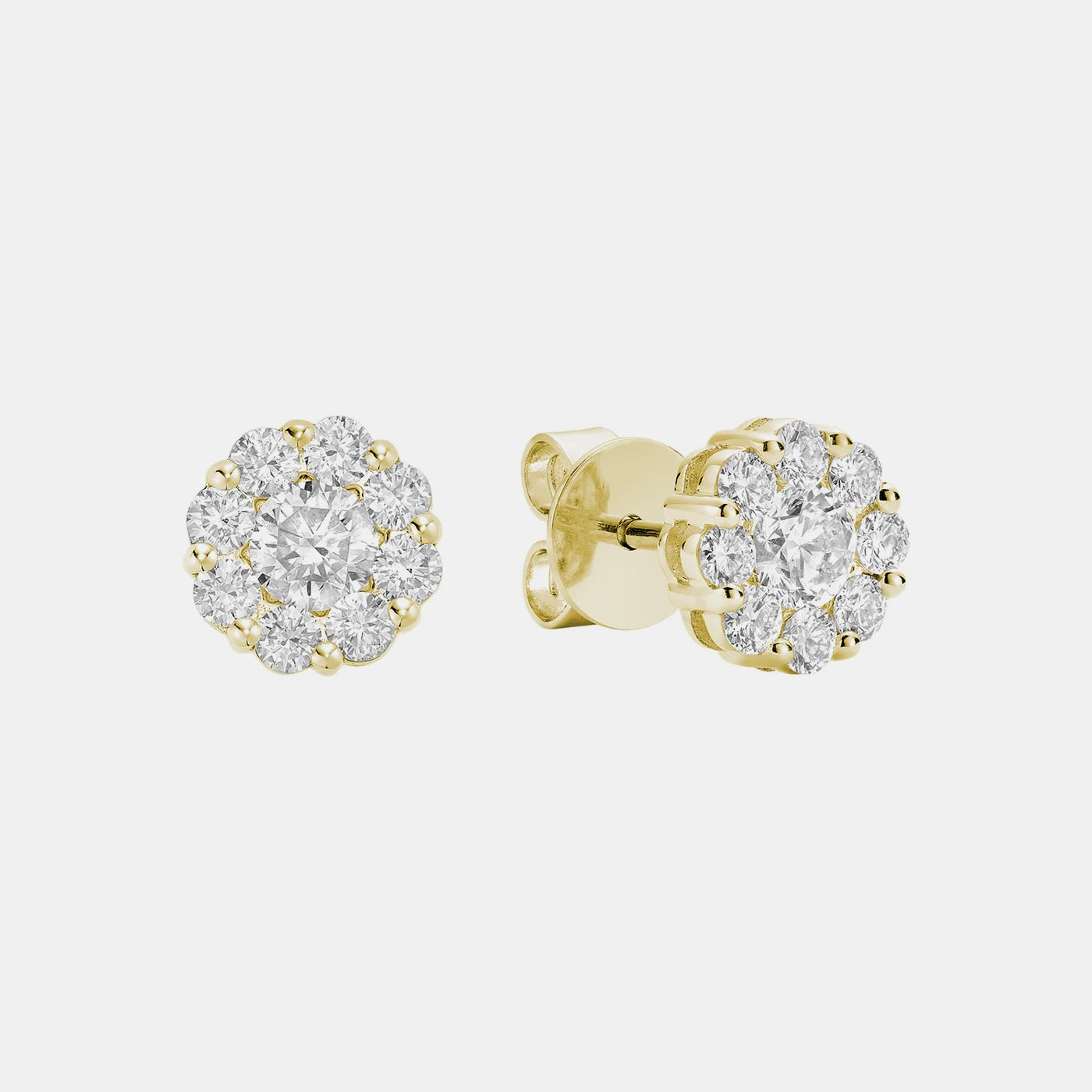 Surf motif earrings-Diamond Cluster Earrings