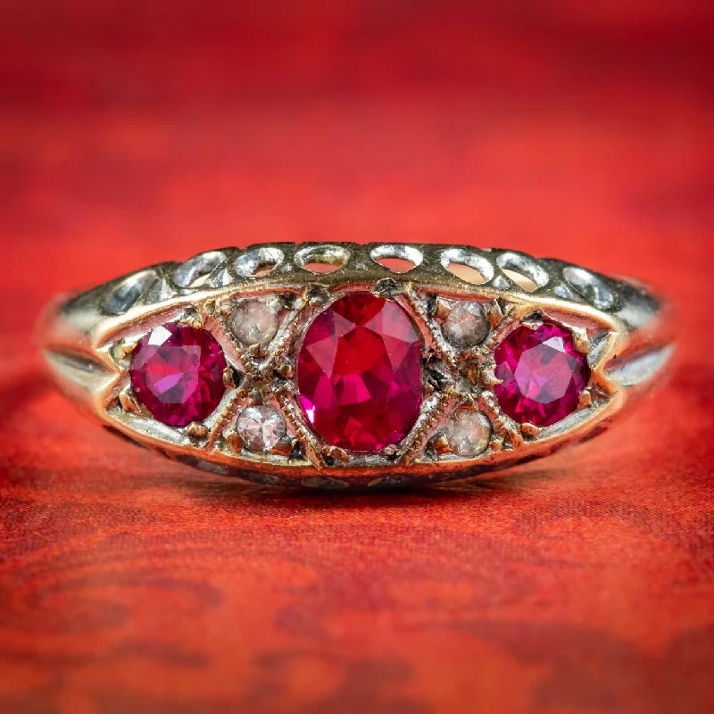 Citrine stone rings-Vintage Ruby Diamond Ring 0.86ct Of Ruby Dated 1960