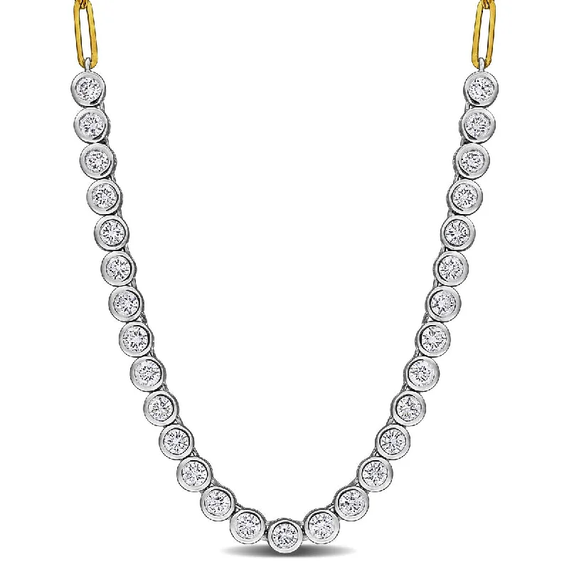 Created Forever 2 3/5ct TW Lab-Grown Diamond Tennis Necklace in 14k Two-Tone Gold