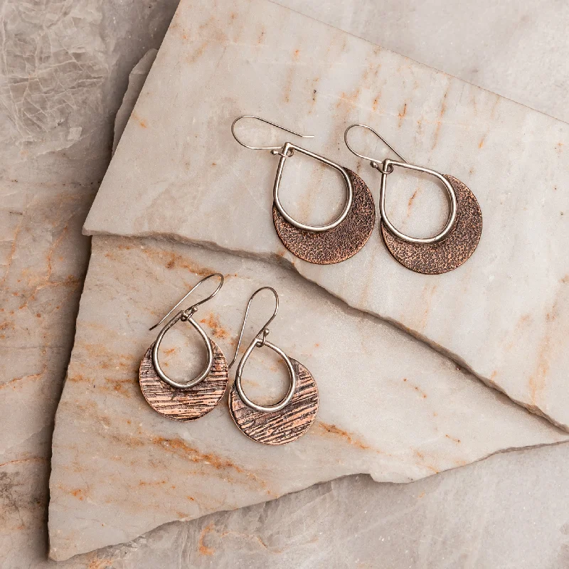 Linen thread earrings-Delphine Copper Earrings