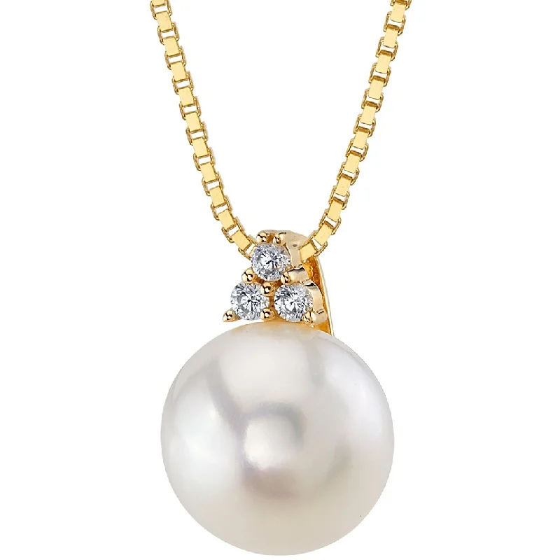 Oravo 14k Yellow Gold Freshwater Pearl Heirloom Sider Pendant Necklace