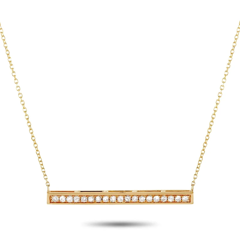 Yellow Gold 0.25 ct Diamond Pendant Necklace ANK-15813-Y Length 15 Inch