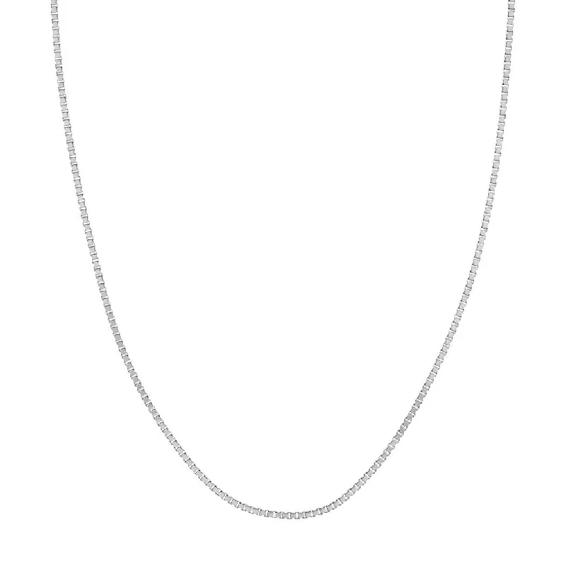 Curata 925 Sterling Silver Rhodium Plated 1.82mm Box Chain Necklace (Lobster)