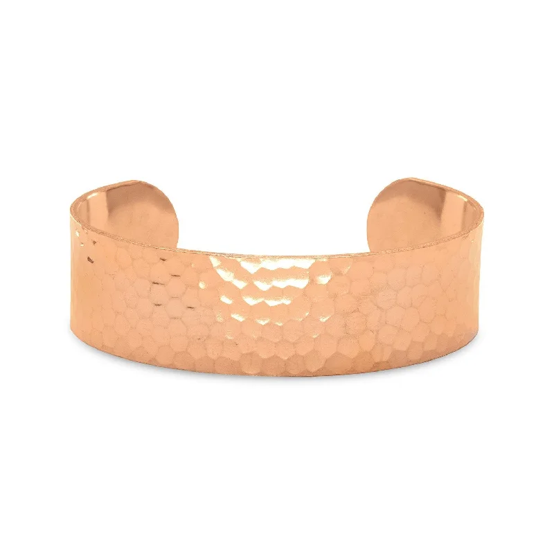 Java tile bangles-19mm Hammered Solid Copper Cuff Bracelet