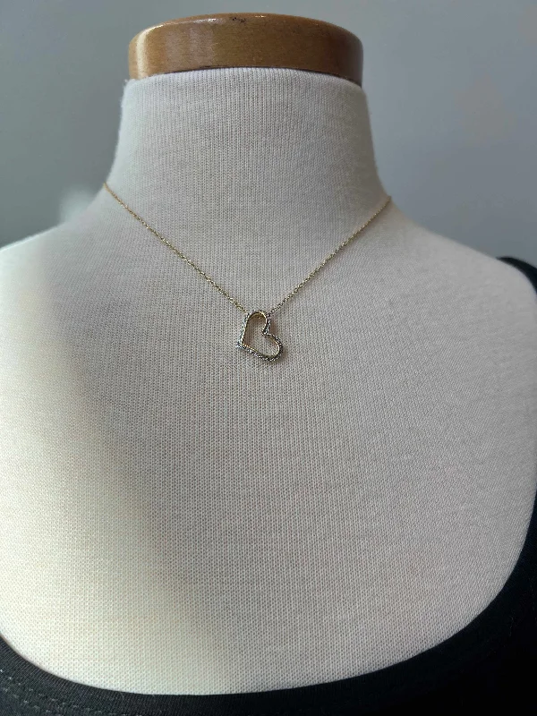 Floating Heart Diamond Necklace