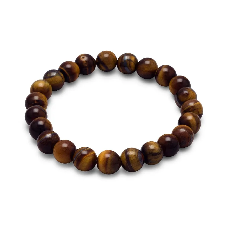 Light wood bangles-Tiger's Eye Bead Stretch Bracelet