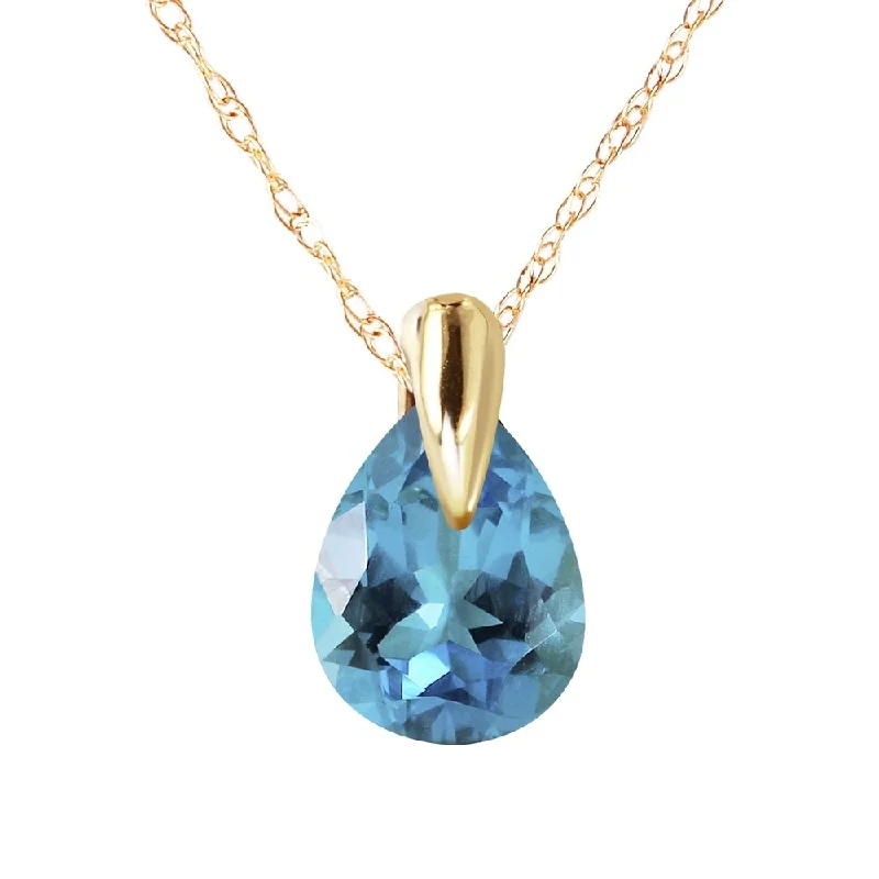 0.68 Carat 14K Gold Necklace Natural Blue Topaz