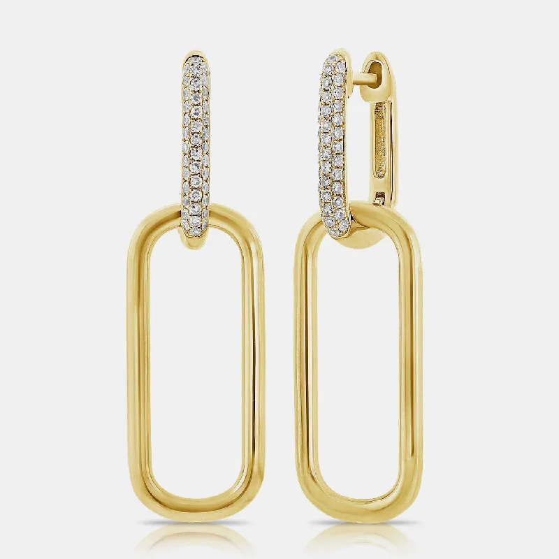 Smooth dangle earrings-Diamond Link Dangling Earrings