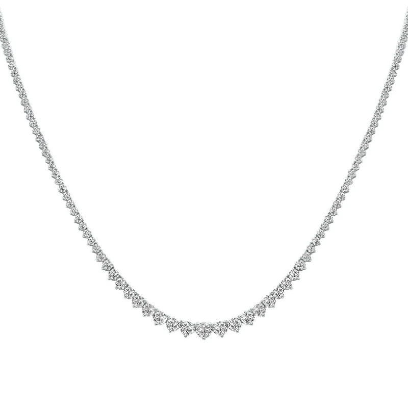 Marquee 7 Carat TW Graduated Lab Grown Diamond Tennis Necklace in 14K White Gold