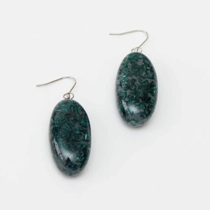 Alloy design earrings-Emerald Green Speckled Thea Earring