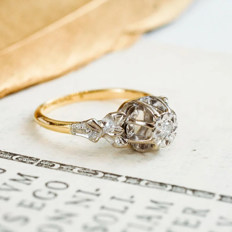 Whimsical rings-An Especially Fancy Vintage Diamond Engagement Ring