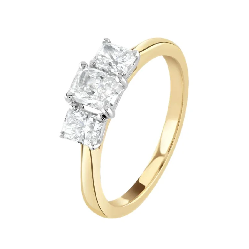 Classic diamond engagement rings-18ct Rose Gold Diamond Trilogy Ring