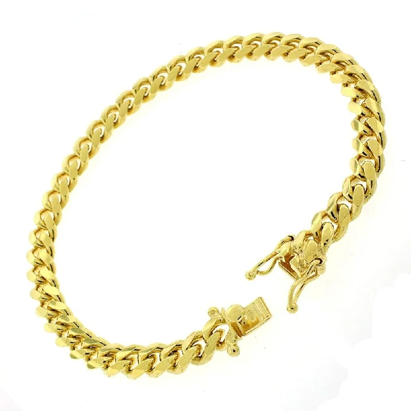 Authentic 14k Yellow Gold 7mm Solid Miami Cuban Curb Link Thick Necklace Chain 9", Men & Women, In Style Designz