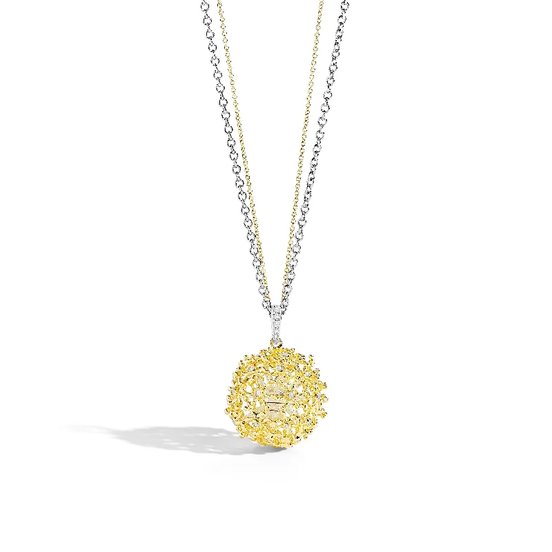 Dandelion Pendant Necklace with Diamonds