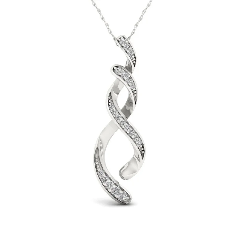 S925 Sterling Silver 1/6ct TDW Infinity Waves Necklace