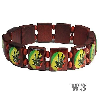 Light filigree bangles-Rasta Laquer Finish Ganja Leaf Bracelet Hippie Reggae Jamaica One Love Bob IRIE