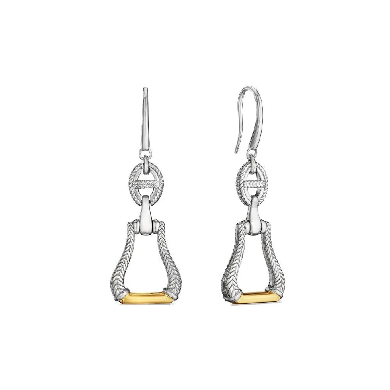 Agate drop earrings-Judith Ripka Vienna Stirrup and Link Drop Earring