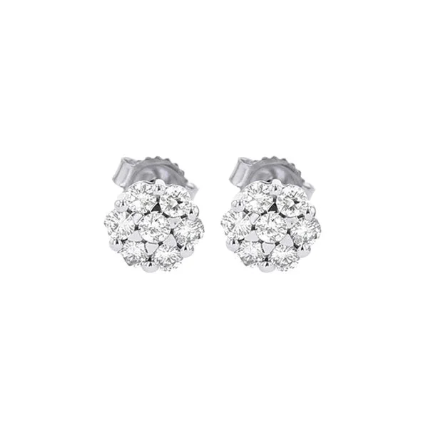 Sleek dangle earrings-14KT WHITE GOLD DIAMOND (1/6CTW) EARRING