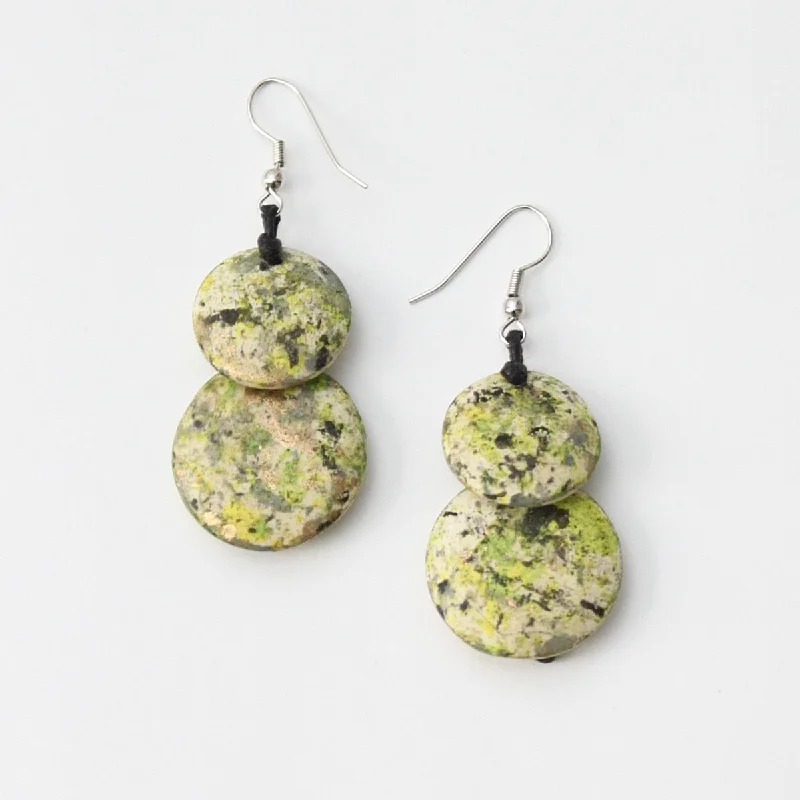 Stellar glow earrings-Speckled Green Amelie Earrings