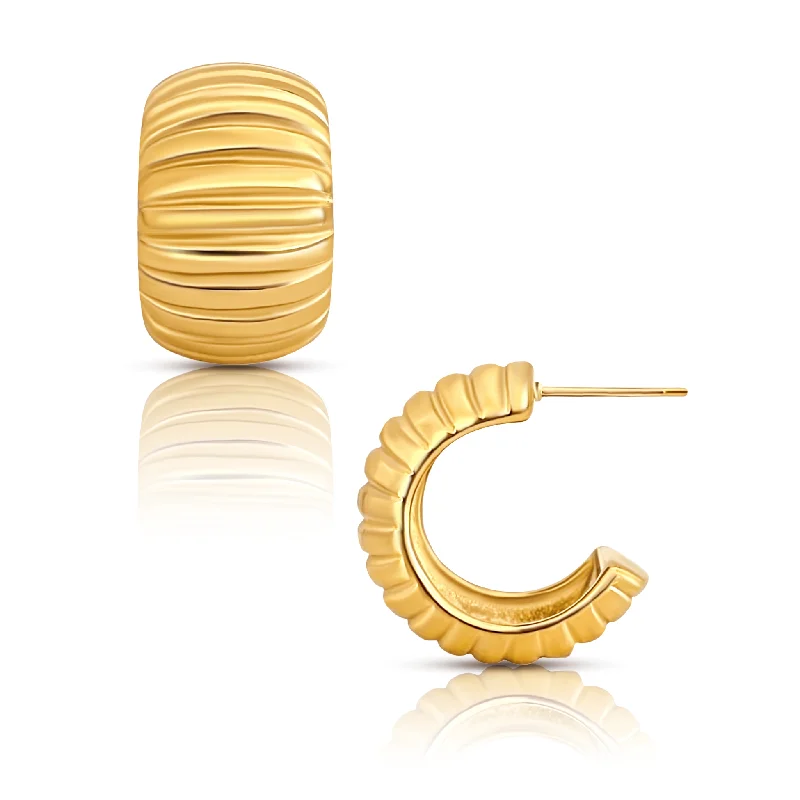 Tide theme earrings-Peyton Chunky Hoop Earring