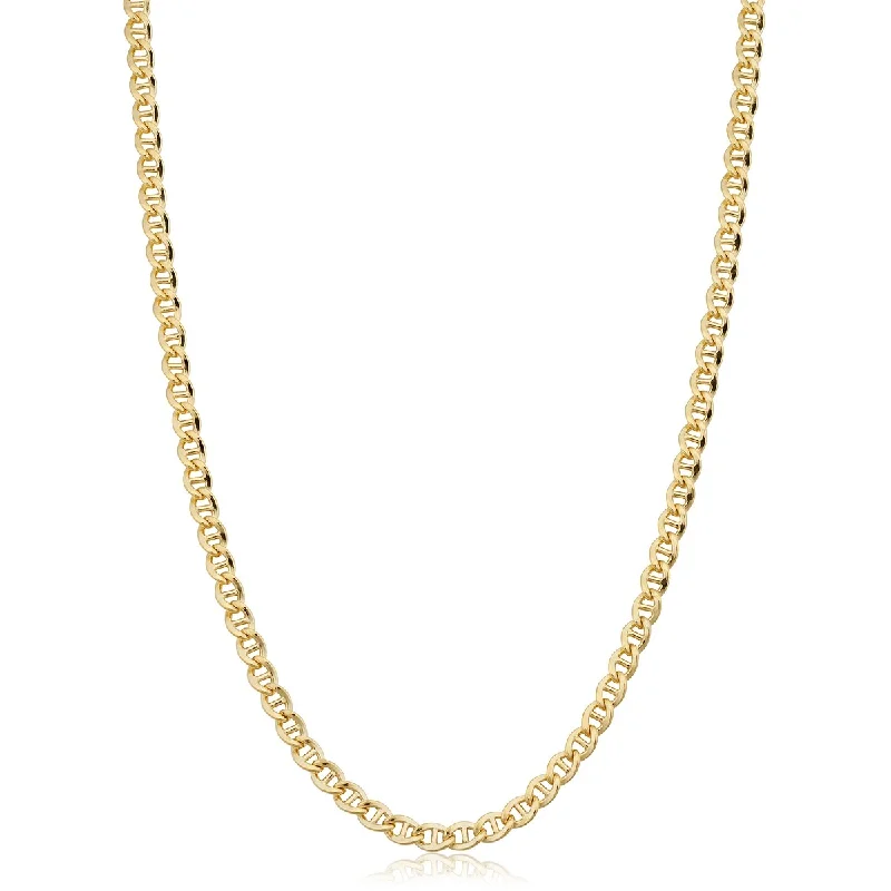 14k Yellow Gold Filled 4.3 mm Mariner Link Chain Necklace For Men and Women