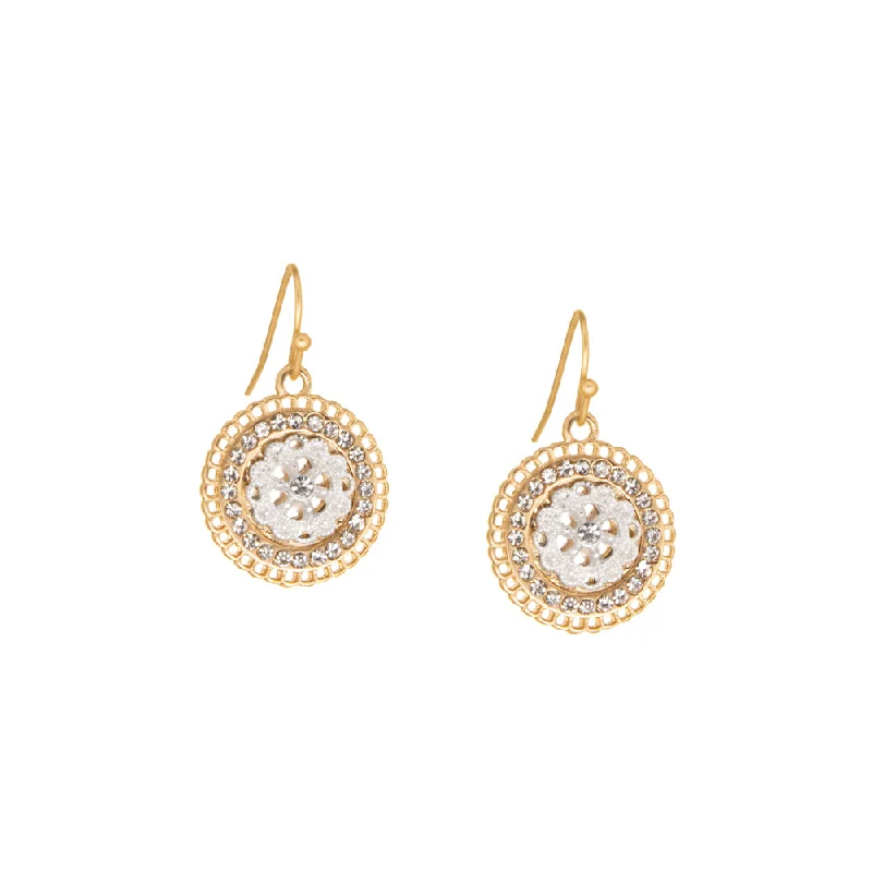 Alloy metal earrings-vintage disc earring