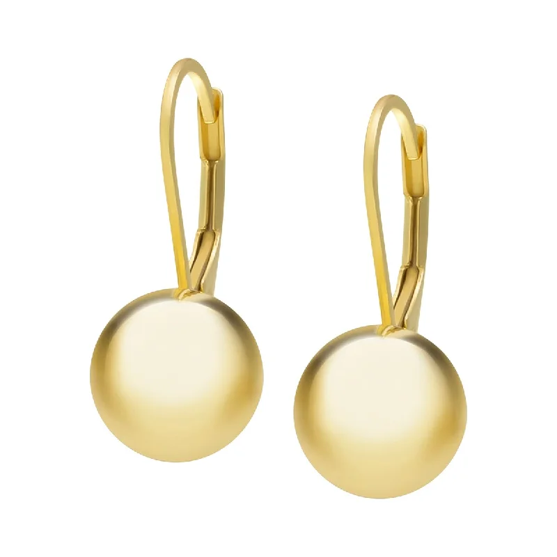 Topaz stone earrings-Victoria Townsend Gold Over Sterling Silver Ball Leaverback Earring