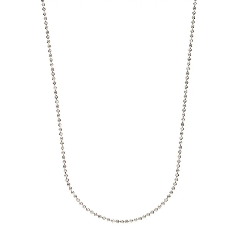 Curata 925 Sterling Silver Rhodium 2mm Bead Chain Necklace (Lobster)