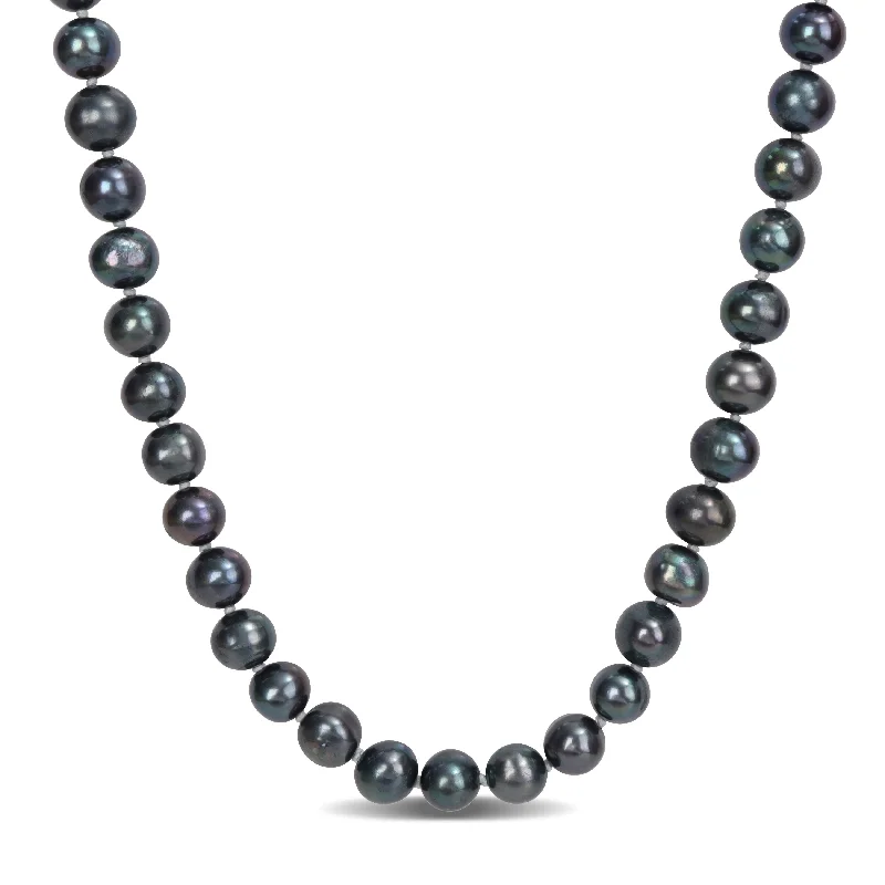 Miadora 7.5-8mm Black Cultured Freshwater Pearl Strand Necklace