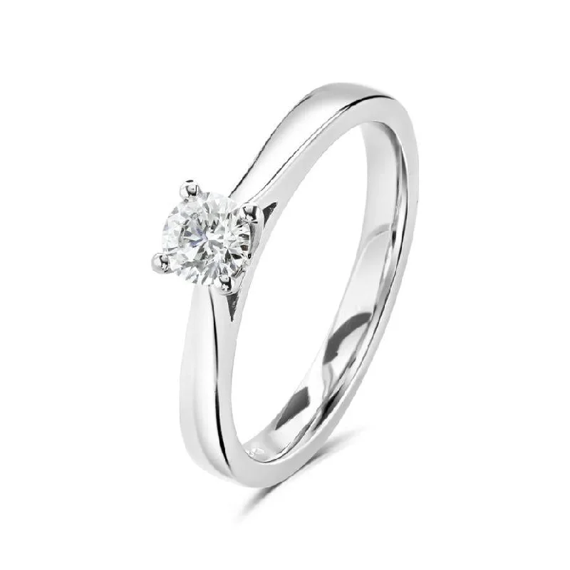 Astro theme engagement rings-0.31ct Round Brilliant Cut Diamond Solitaire Platinum Ring