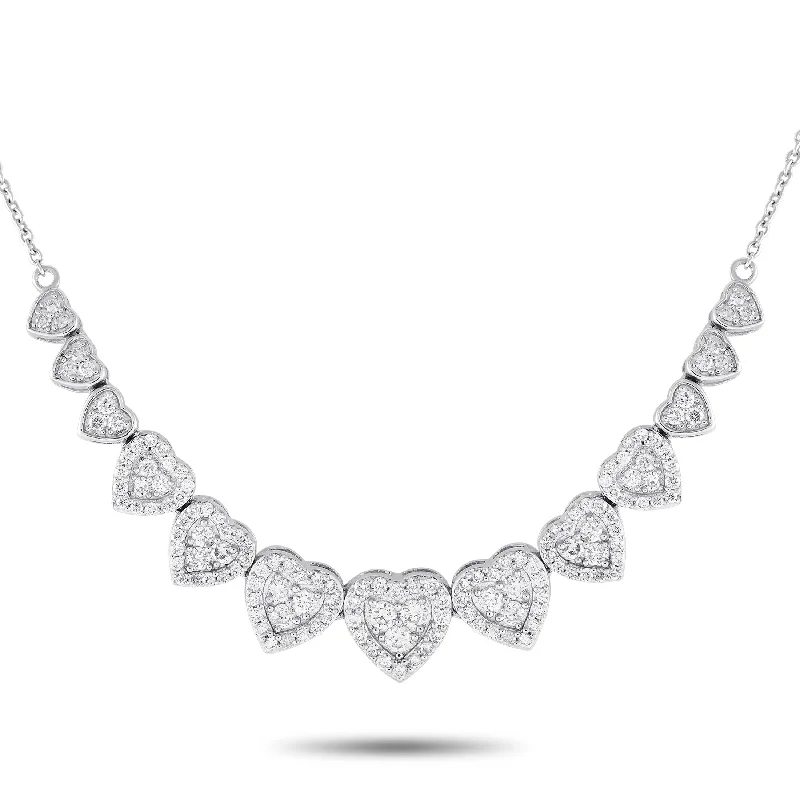 White Gold 1.0ct Diamond Heart Necklace NK01609 Length 16 Inch