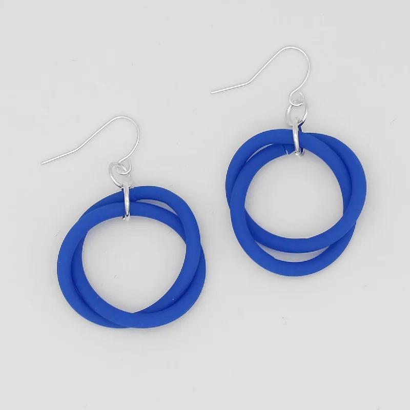 Citrine gem earrings-Blue Cefalu Swirl Earring