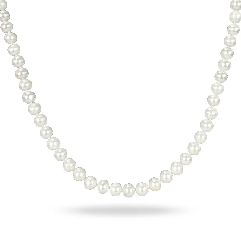 Miadora White Cultured Freshwater Pearl Necklace (6.5-7 mm)