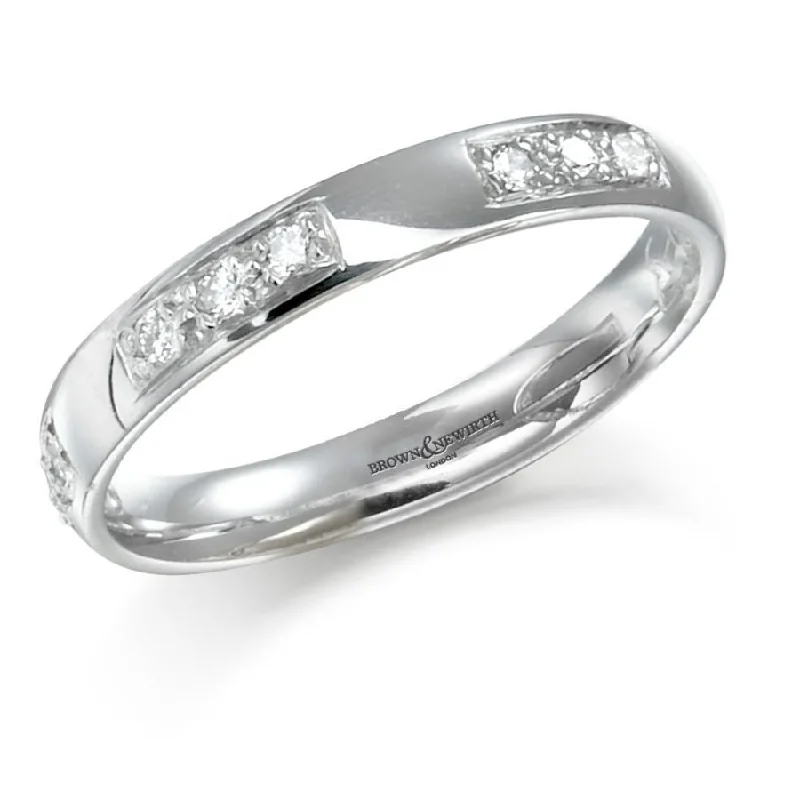 Flex gem engagement rings-0.14ct Round Brilliant Cut Diamond Set Platinum Eternity Ring, size O