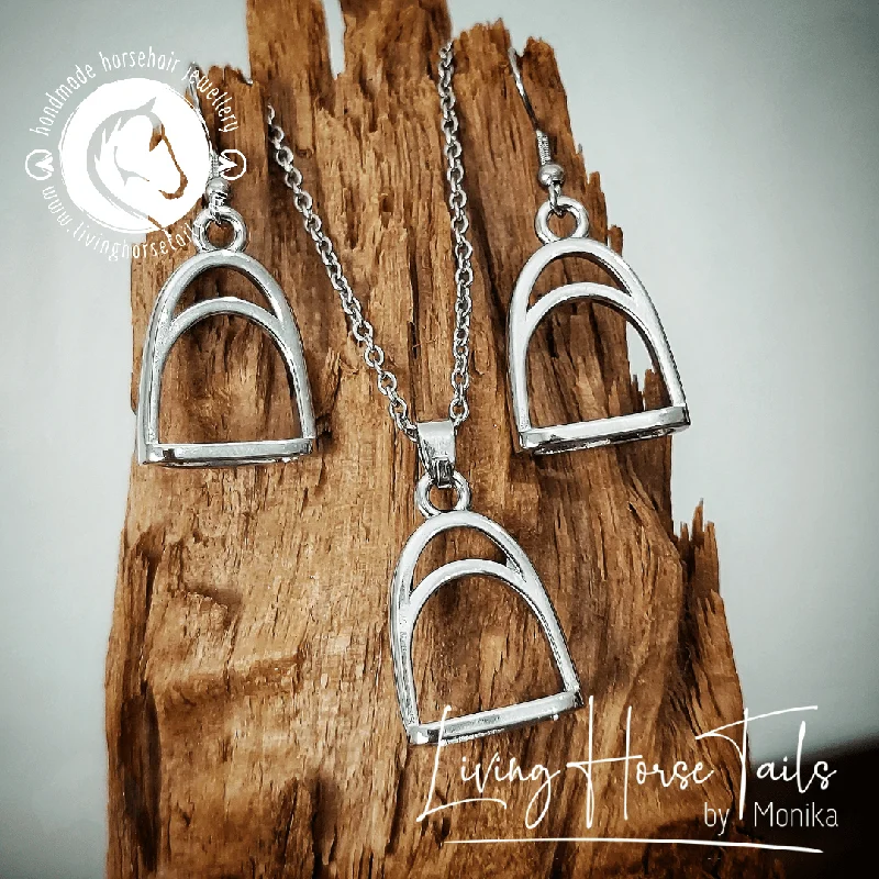 Surf theme earrings-Stirrup Earrings and Necklace