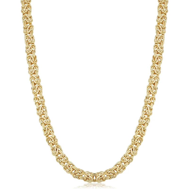 14k Yellow Gold Filled 6 mm Byzantine Link Chain Necklace (18 or 20 inches)