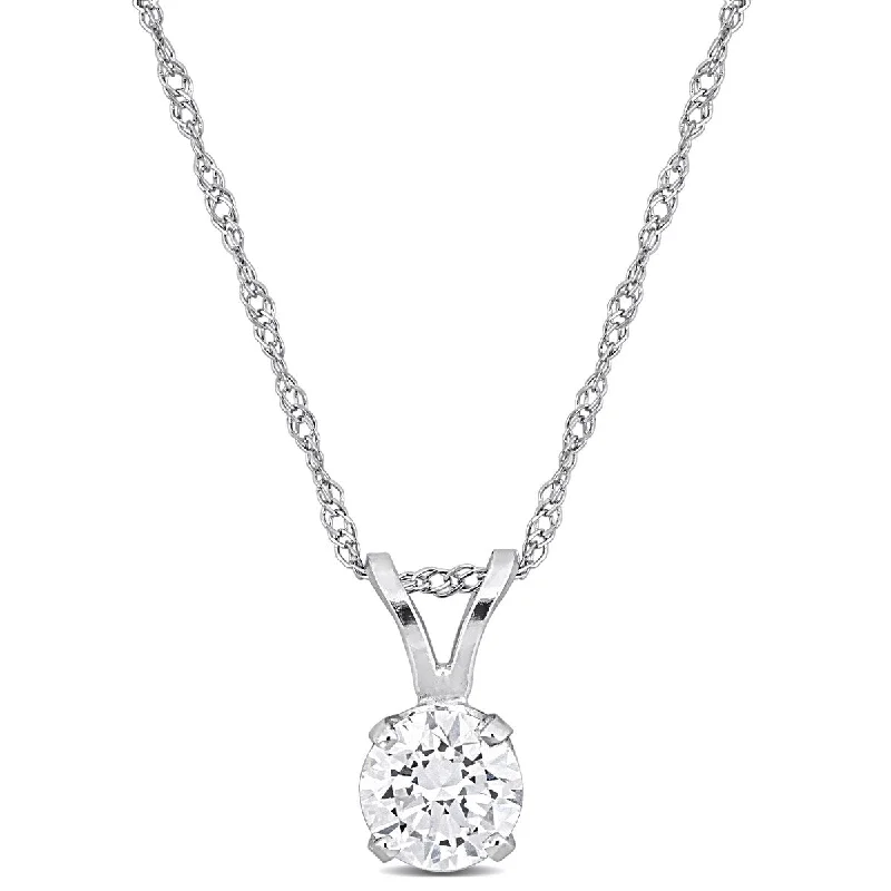 Created Forever 1/2ct TW Lab-Grown Diamond Solitaire Necklace in 14k White Gold