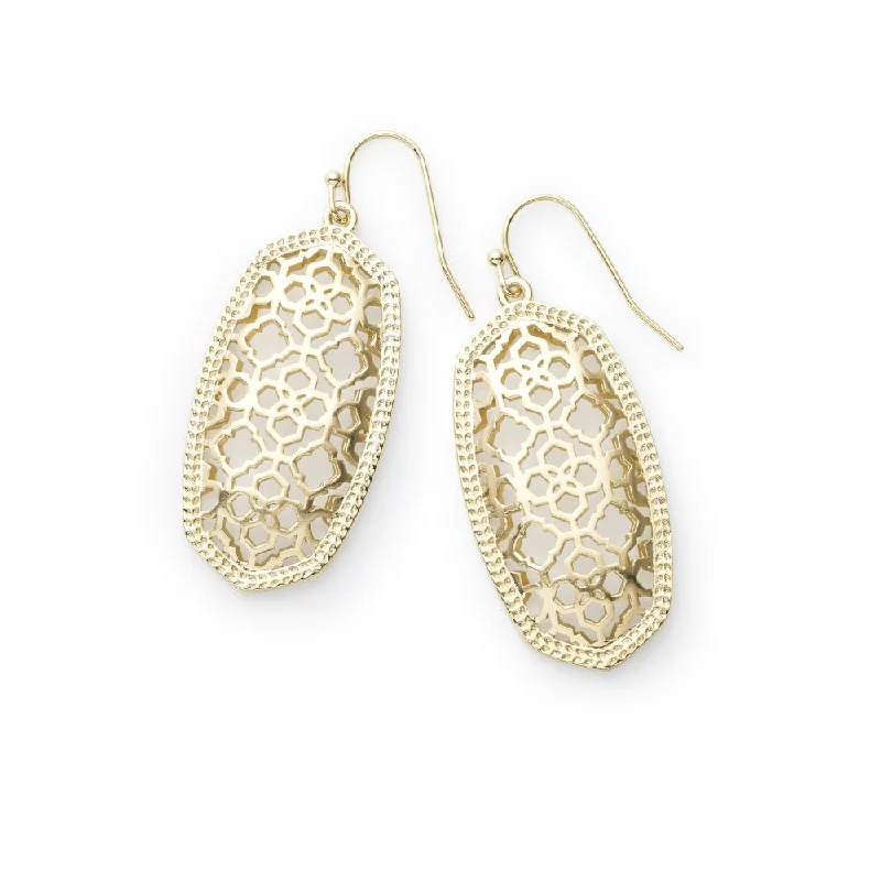 Worn bronze earrings-Kendra Scott Elle Earring Filigree