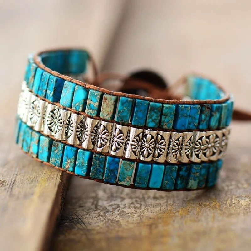 Worn charm bangles-Handmade Dreamer Stone Bracelet