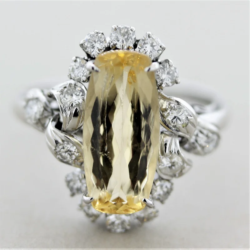 Pure crystal rings-Mid-Century Topaz Diamond Platinum Ring