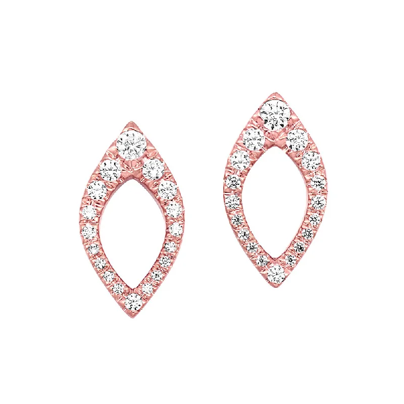 Rose gold earrings-14KT ROSE GOLD DIAMOND (1/4CTW) EARRING