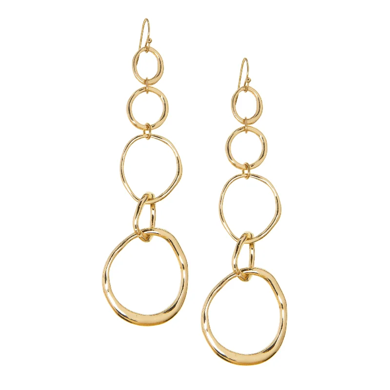 Victorian style earrings-interlocking circle drop earring