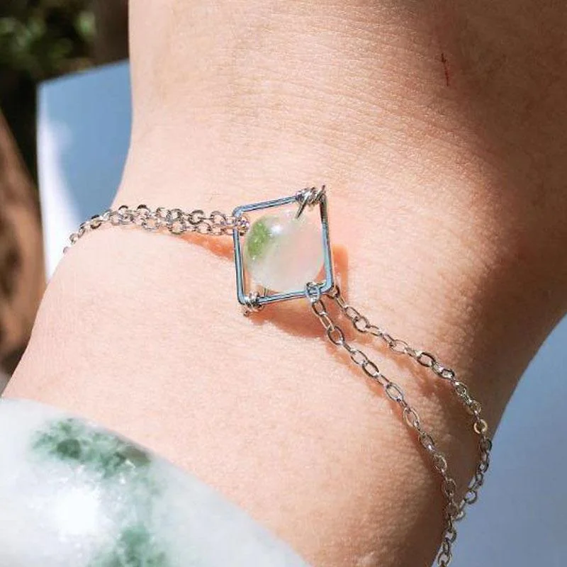 Small star bangles-Handmade Cube Jade Bracelet