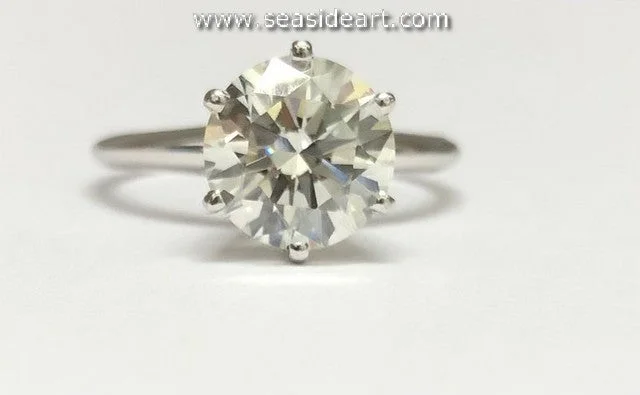 Victorian style rings-Diamond Ring-14K White Gold (Lab Grown)