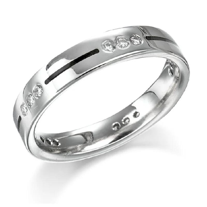 Light filigree engagement rings-0.17ct Round Brilliant Cut Diamond Set 18ct White Gold Ring