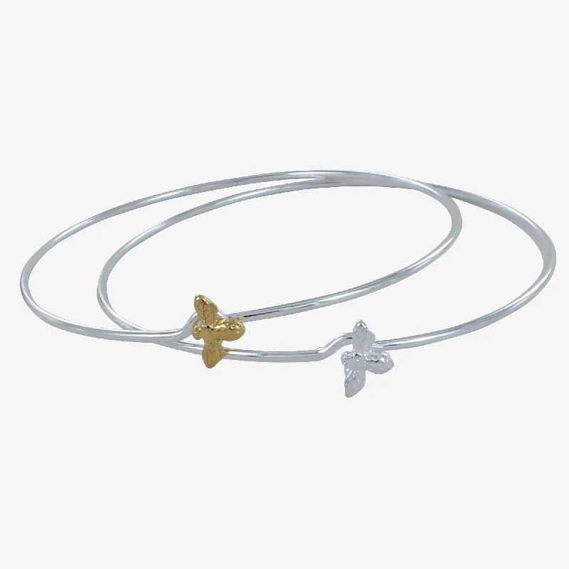 Wide chain bangles-Sterling Silver Bumble Bee Bangle