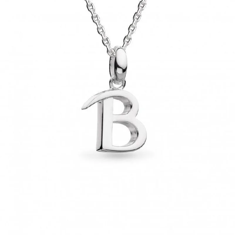 Faith charm engagement rings-Silver Signature Skript Capital B Necklace