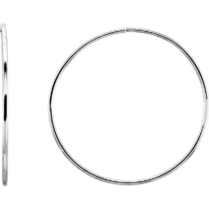 Wide hoop earrings-925 Sterling Silver 51 mm Endless Hoop Tube Earring for Women