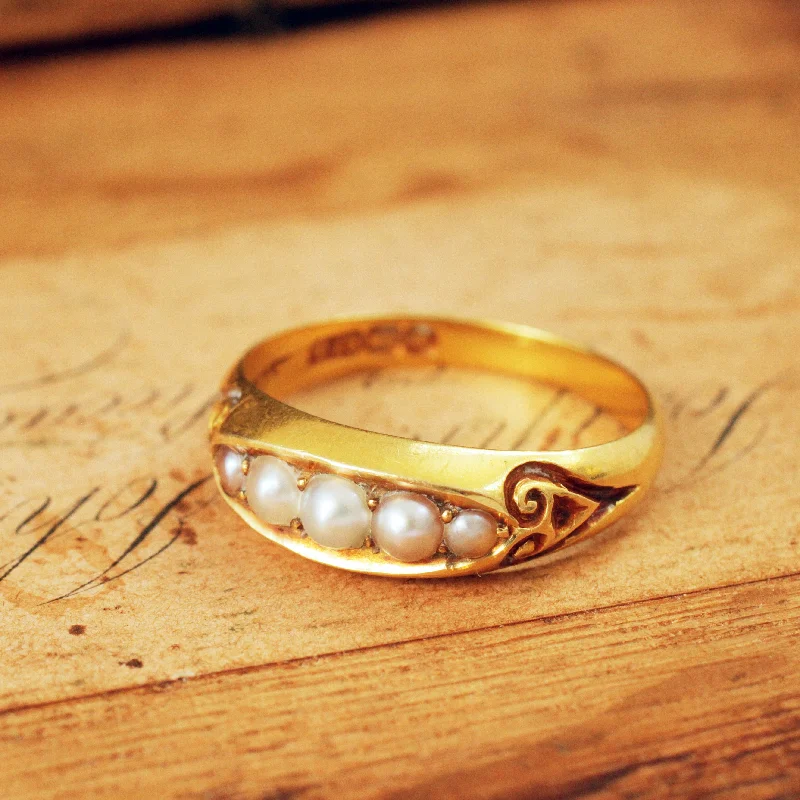 Peace design rings-Sublime Loveliness Date 1896 Natural Pearl Ring