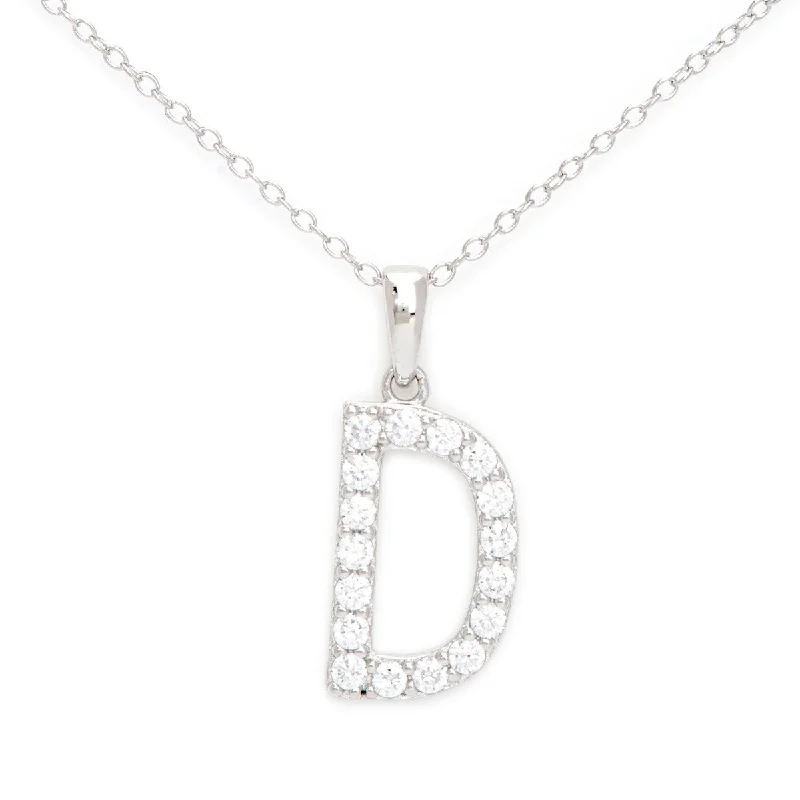 Victoria Townsend .925 Sterling Silver Cubic Zirconia Initial Necklace